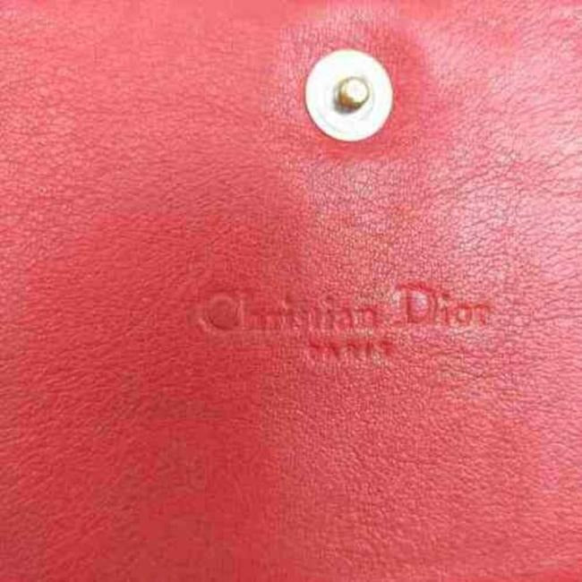 Dior Trotter Print Red Embossed Leather Wallet