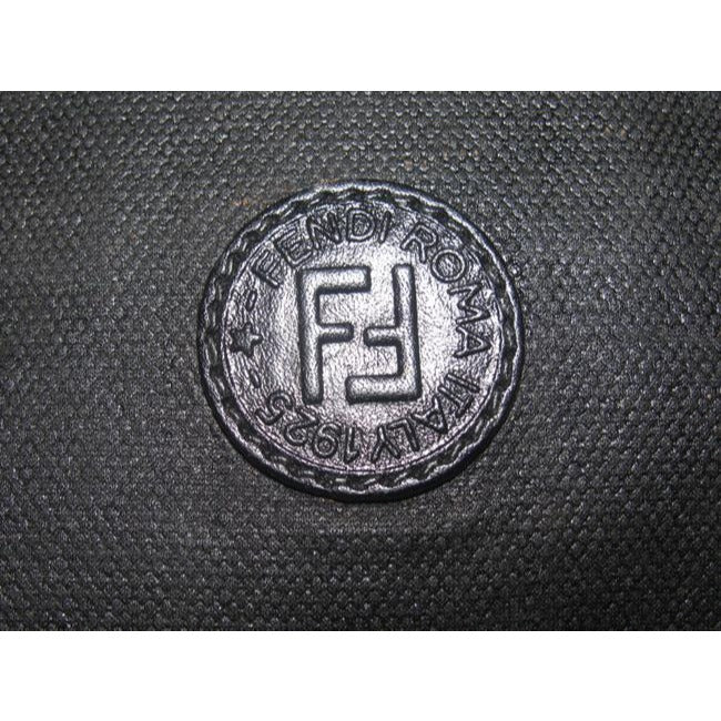 Fendi Vintage Pursesdesigner Purses Black Leather And Black Canvas Cross Body Bag