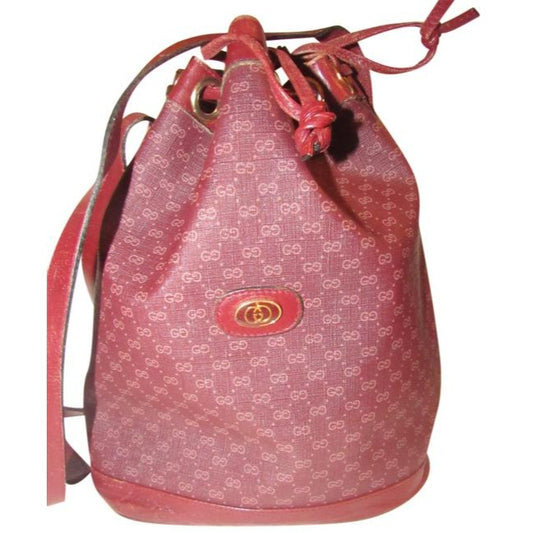 Gucci Vintage Pursesdesigner Purses Light Ox Blood Small G Logo Print On Burgundy Coated Canvas And