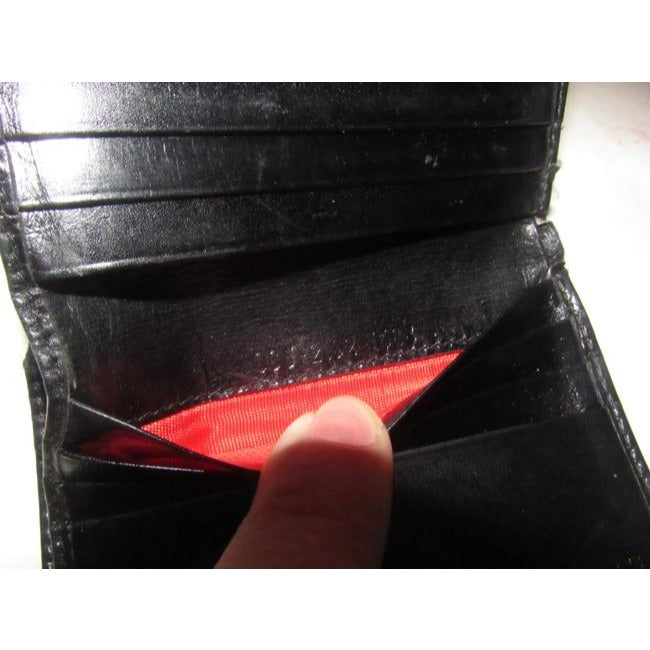 Gucci Navy Leather Exterior With Red Leather Lining And Gold Horseshoe Accent Vintage Walletdesigner