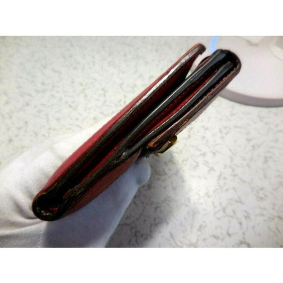 Gucci True Red Leather Bi Fold Change Purse Wallet