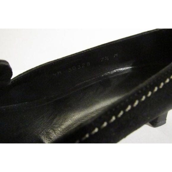Stuart Weitzman MOD Black Suede Chrome Kitten Heel