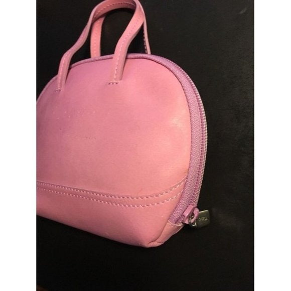 Vintage Furla Bubble Gum Pink Leather Top Handle Bowler Style Purse