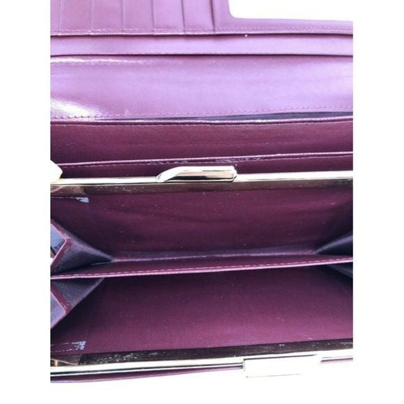 Dior Dark Red Leather Wallet w Embossed Oblique Trotter Print