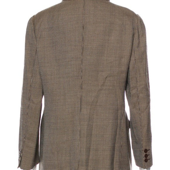 GIORGIO ARMANI Tan, Beige, Black jacquard blazer