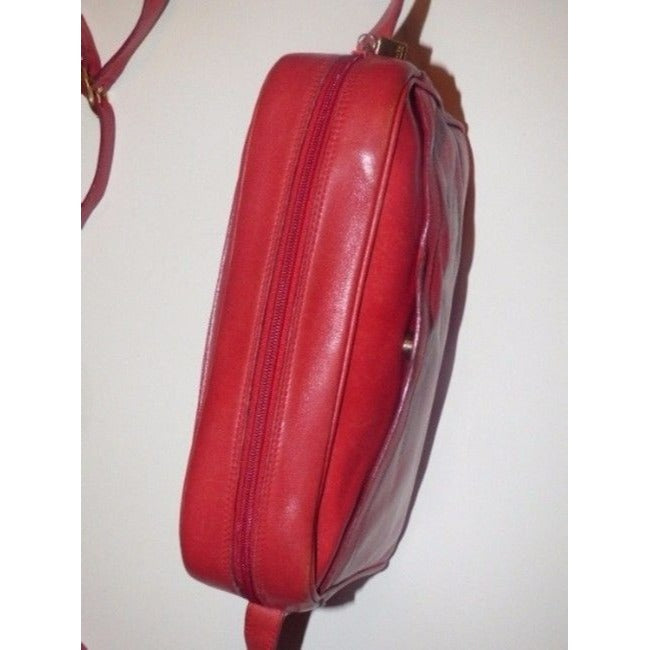 Gucci Vintage Red Leather Cross Body Bag