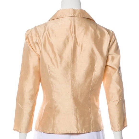 DOLCE & GABBANA Champagne Long Sleeve Button-Up Blouse