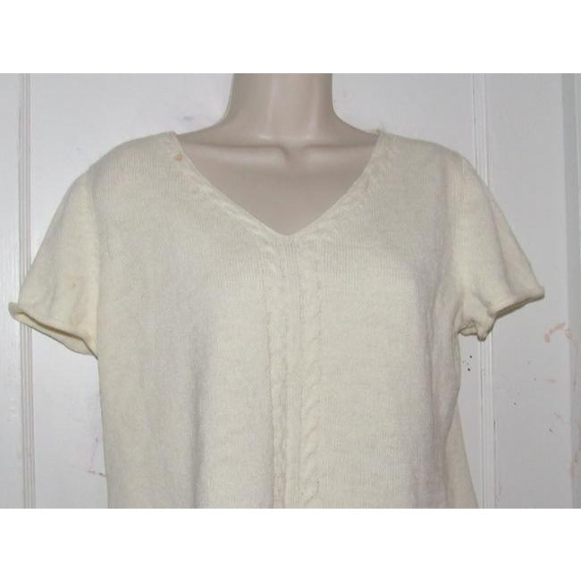 St John Ivory With Braided Sweater Pullover