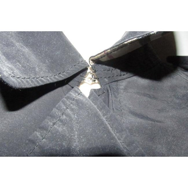 Burberry London Black Nova Check Plaid Belted All Weather Jacket Coat