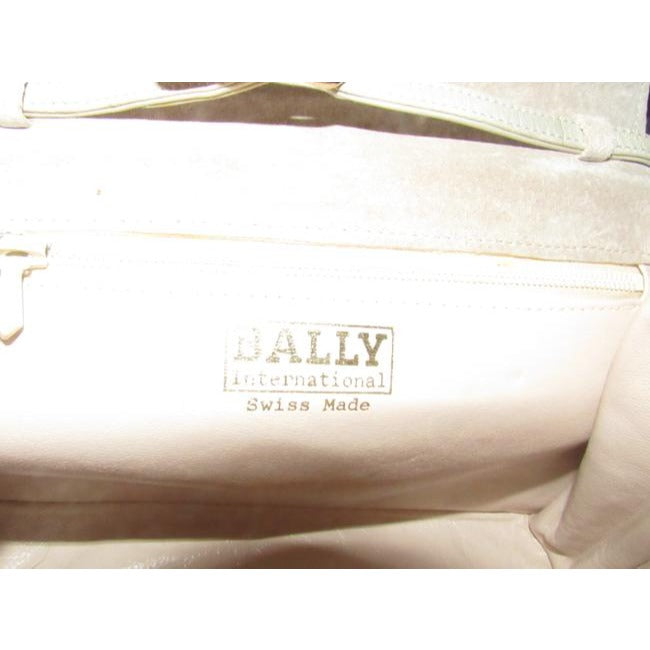 Bally Vintage Pursesdesigner Purses Greenish Gold Leather With Silver Striped Accents Shoulder Bag