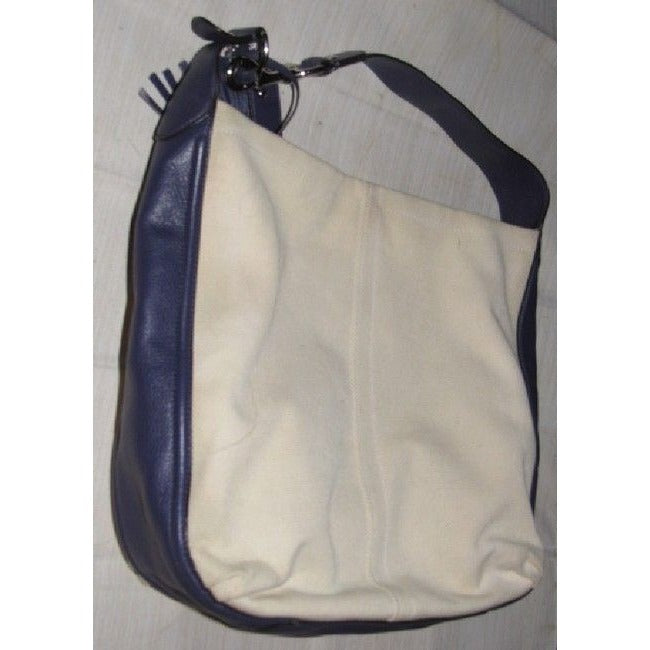Coach Vintage Pursesdesigner Purses Purplish Blue Leather And Canvas Hobo Bag