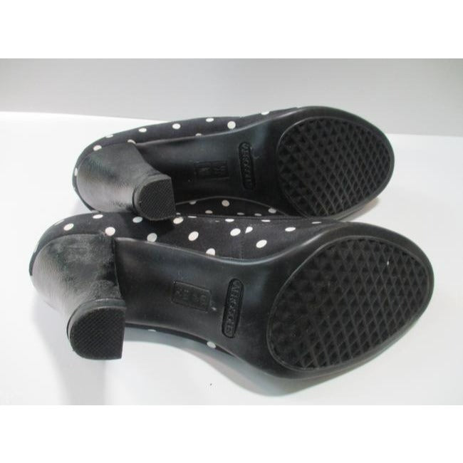 Aerosoles Black White Polka Dot Fabric Peep Toe Pumps Size Us