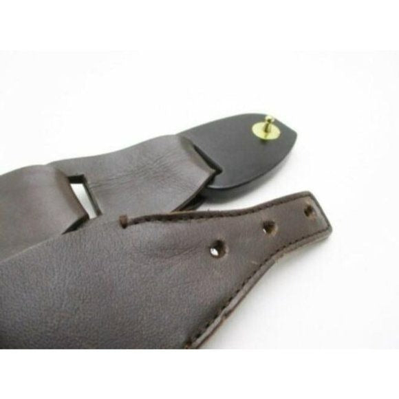 GUCCI Brown Leather Links Wood Bamboo Buckle