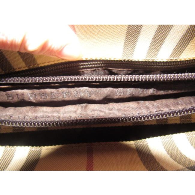 Burberry Nova Check Plaid Canvas & Leather Satchel