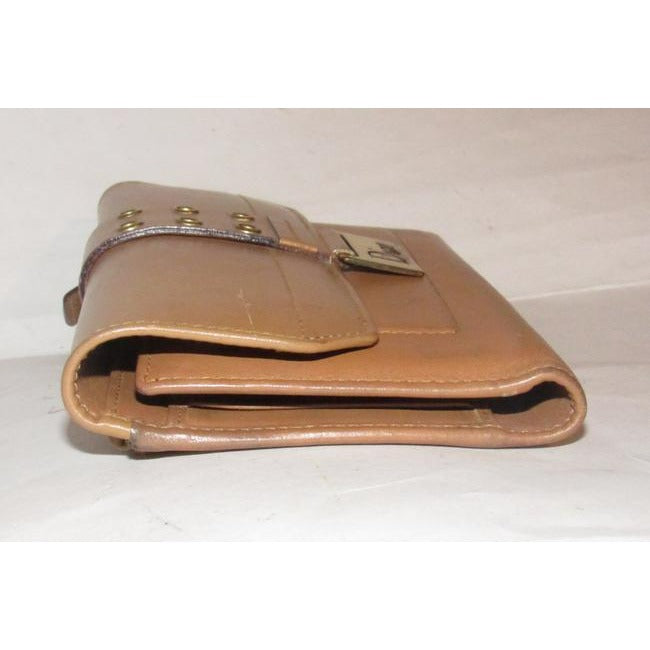 Dior Camel Leather With Gold Accents Wallet