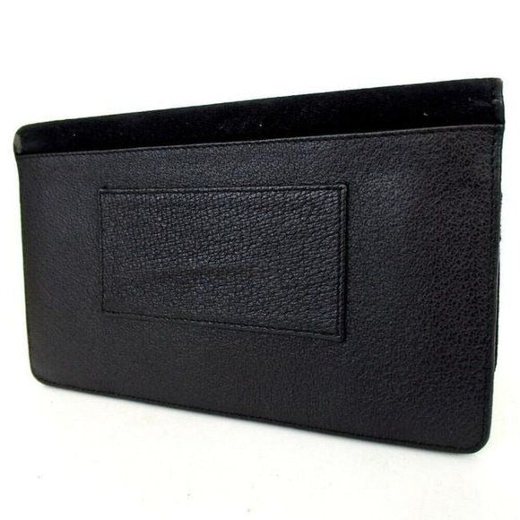 GUCCI Black Leather Suede w Bamboo Belt Loop Bag