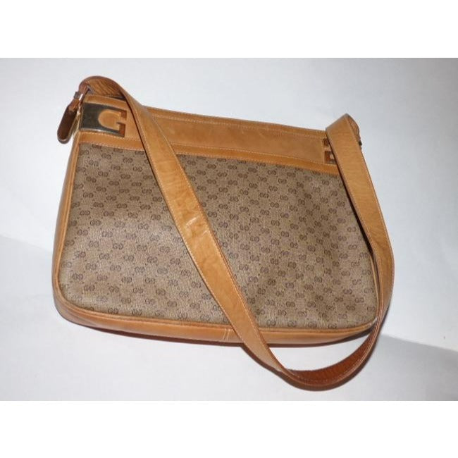Gucci Micro Guccissima Print Shades Of Brown Coated Canvas And Leather Shoulder Bag