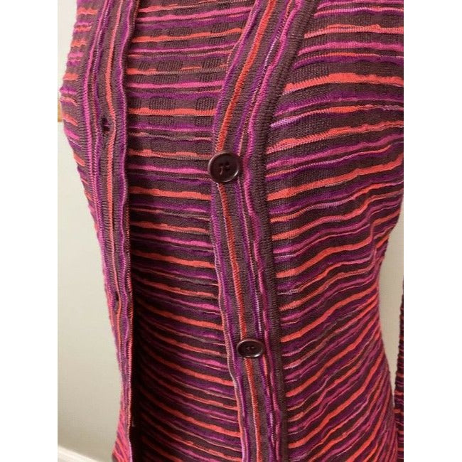 Missoni Red Purple Black Top Twin Set Cardigan
