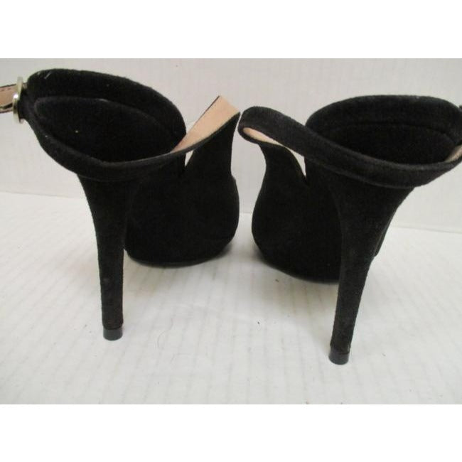 Pour La Victoire Black Suede Pointed Toe Slingback Sandal Pumps Size Us