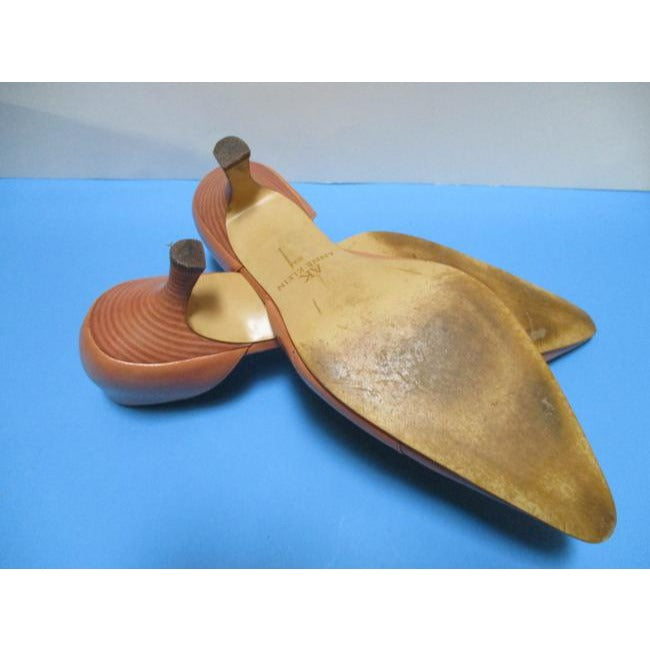 Ak Anne Klein Peach Tangerine Pointed Toe D Orsay Pumps Size Us