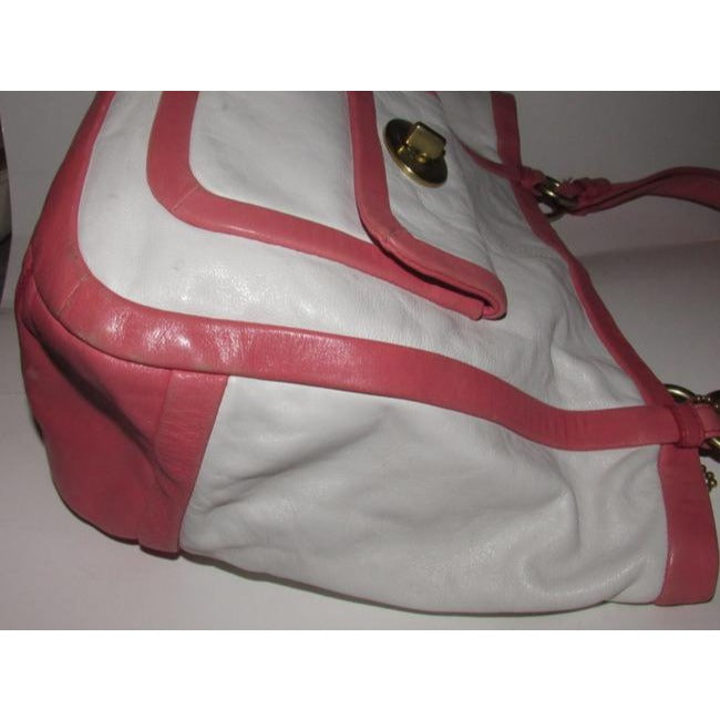 Coach Vintage Pursesdesigner Purses Buttery Soft White And Pink Leather With Gold Hardware Satchel