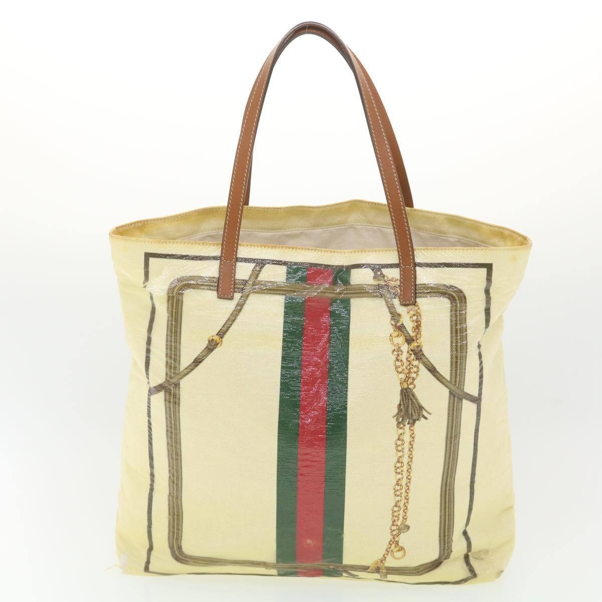 RARE, Gucci 'Ophidia' line, multi-color horse-bit, equestrian theme print canvas & camel leather, large, tote with a red/green Sherry stripe
