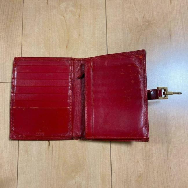Gucci Red Guccissima Print Gold Jackie O Style Wallet