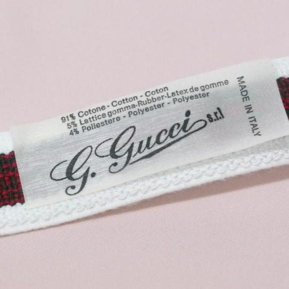 Gucci NOS White Terry Cloth & Red Green Enamel