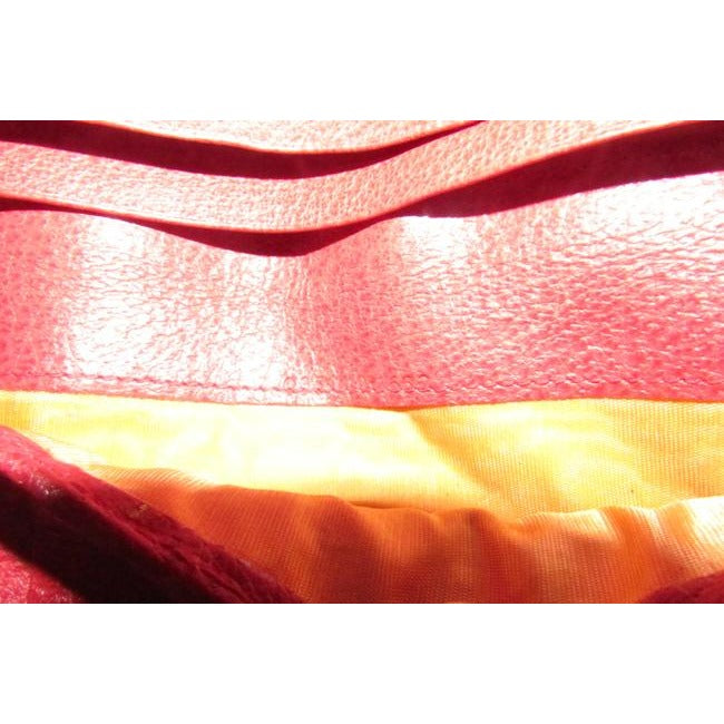 Gucci Dark Red Leather With Gold Belt Buckle Clasp Vintage Accent Wallet