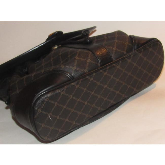 Bally Vintage Pursesdesigner Purses Brown And Black Logo Print Coated Canvas Leather Cross Body Bag