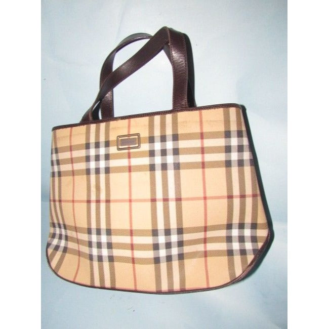 Burberry Nova Check Plaid Canvas & Leather Satchel