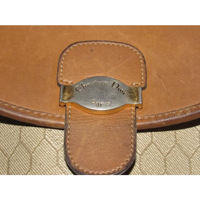 Dior Vintage Pursesdesigner Purses Honeycomb Print Coated Canvas And Camel Leather Cross Body Bag
