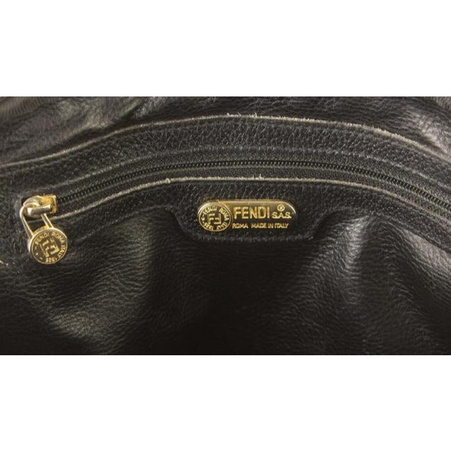 Fendi Black Zucca Print Embossed Leather Two Way Satchel with Removable Strap
