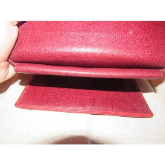 Gucci Deep Red Leather With An Embossed G Print Xl Designer Wallet