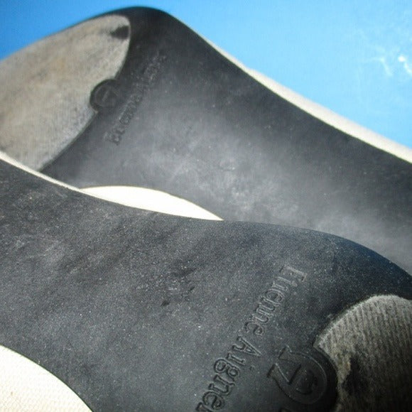 Etienne Aigner Navy Leather Ivory Nautical Pumps