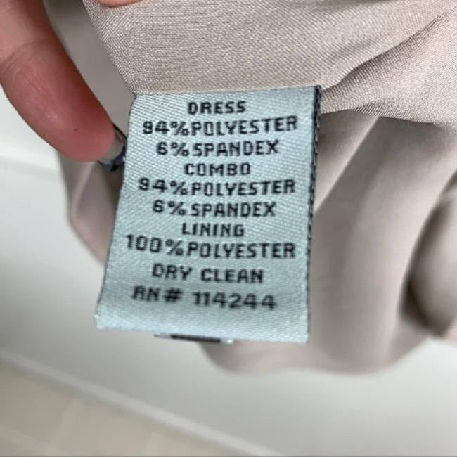 Eliza J Green And Beige Teal Taupe Colorblock Cap Sleeves Short Casual Dress