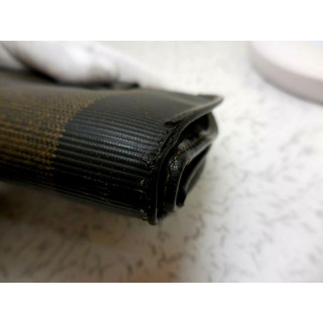 Fendi Brown Tobacco Striped Rounded Wallet