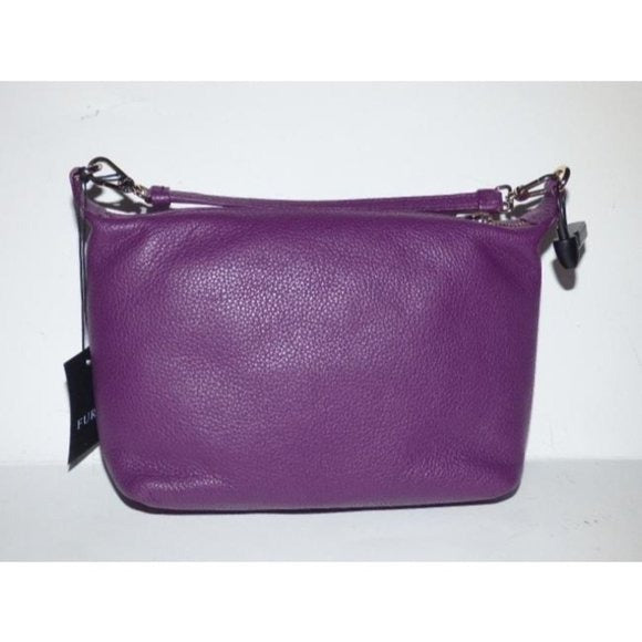 New w Tags, FURLA Pebbled Purple Leather 2-Way Crossbody