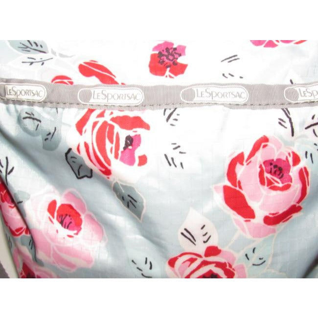 Lesportsac Grey Blue Red And Pink Floral Print Nylon Cross Body Bag