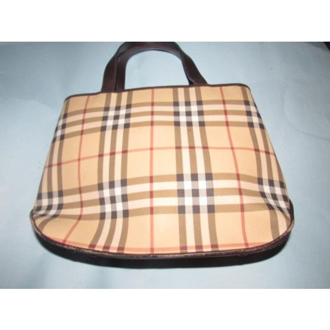 Burberry Nova Check Plaid Canvas & Leather Satchel