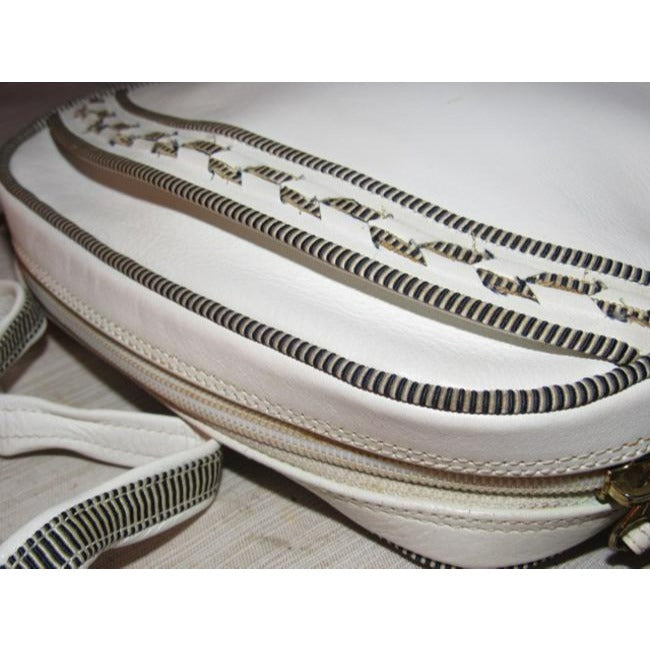 Gucci Vintage Designer Purses White Leather Cross Body Bag