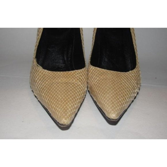 Gucci Champagne Colored Snakeskin Leather Pumps