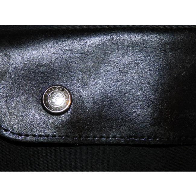 Longchamp Vintage Pursesdesigner Purses Black Leather And Canvas Nylon Messenger Bag