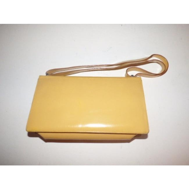 Salvatore Ferragamo Vintage Pursesdesigner Purses Yellow Glossypatent Leather Glossypatent Cross Bod