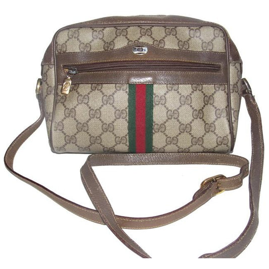 Gucci Vintage Pursesdesigner Purses Shades Of Brown Large G Logo Print Coated Canvas And Leather Wit