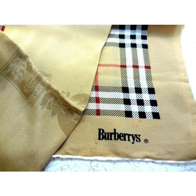 Burberry Nova Check Plaid W Figures Haymarket Print Silk Scarf