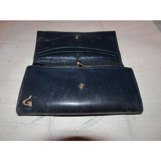 Gucci Navy Blue Leather Vintage Wallet