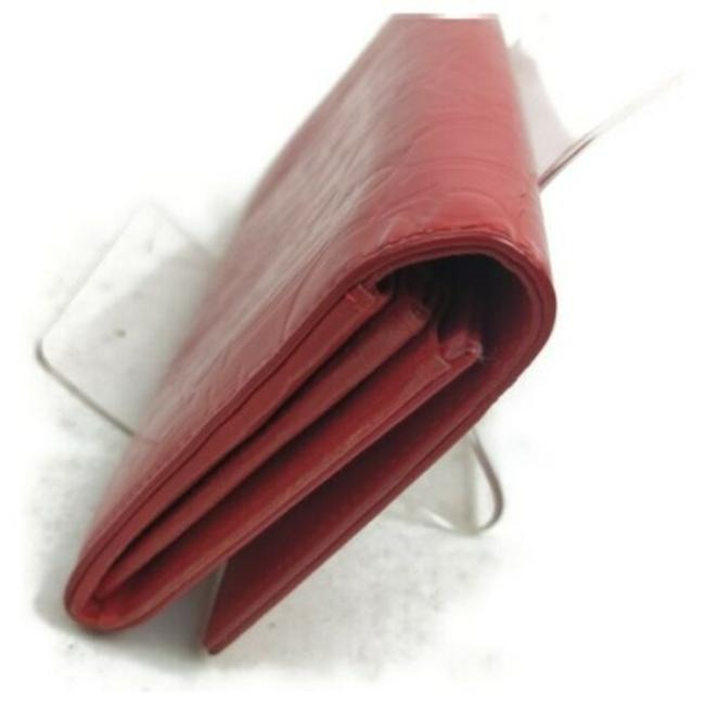 Dior Trotter Print Red Embossed Leather Wallet
