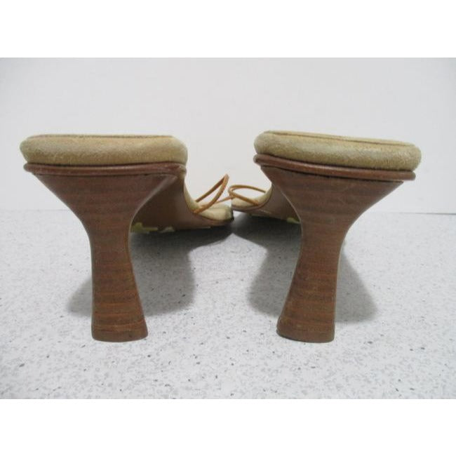 Goffredo Fantini Beige Sand Chic Tan Brushed Suede Slip On Slides Sandals Size Eu