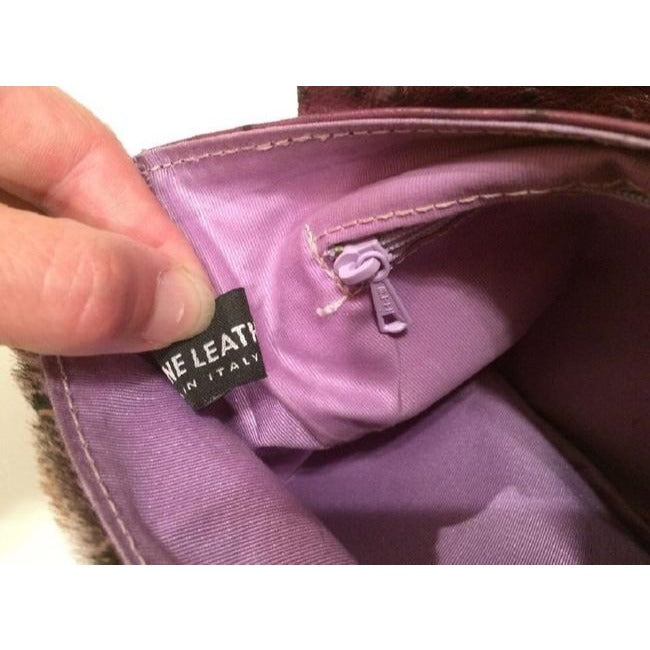 Saks Fifth Avenue Vintage Pursesdesigner Purses Purple Ostrich Leather And Plaid Pony Hair And Hobo